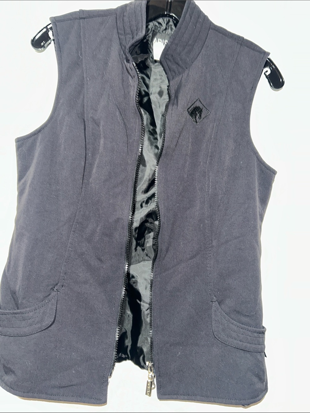 Aris Navy Zip-Front Sleeveless Vest